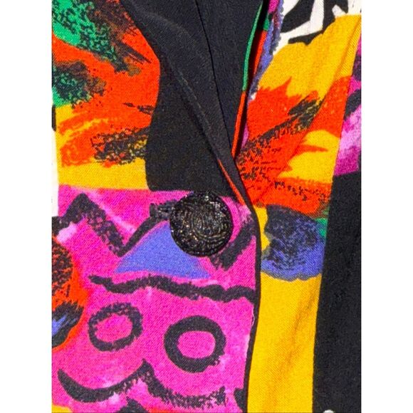 Vintage 90s Knapp Studio California Sleeveless Jumper Dress – Bright Abstract Pa - Picture 8 of 13